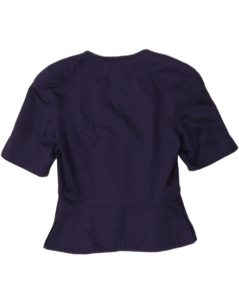 CACHAREL Womens Crop Short Sleeve Blazer Jacket EU 38 Medium Navy Blue Vintage Cacharel and Second-Hand Cacharel from Messina Hembry 