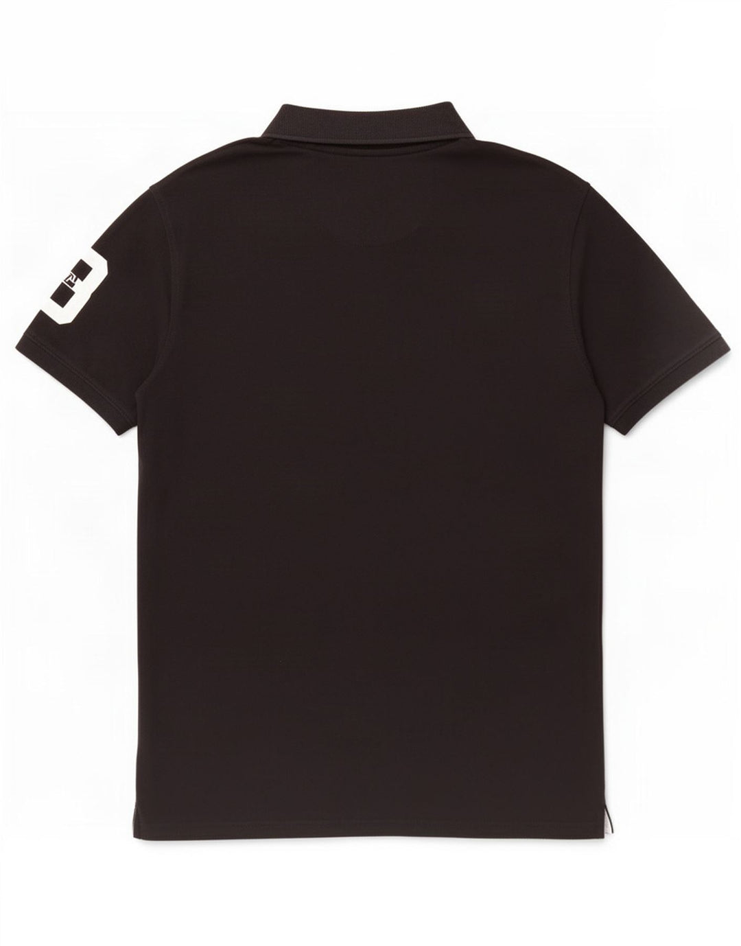 Camisa polo gráfica masculina vintage grande algodão preto