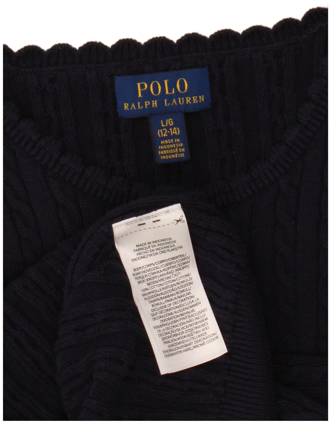 Suéter cardigã feminino POLO RALPH LAUREN 12-13 anos grande azul marinho