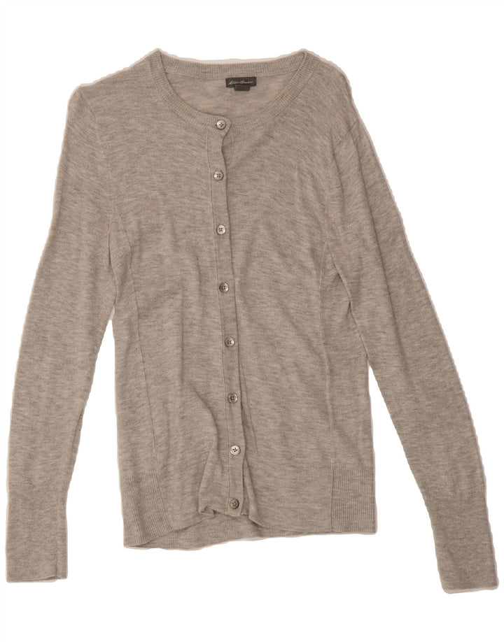 EDDIE BAUER Womens Cardigan Sweater UK 6 XS Grey Cotton Vintage Eddie Bauer and Second-Hand Eddie Bauer from Messina Hembry 