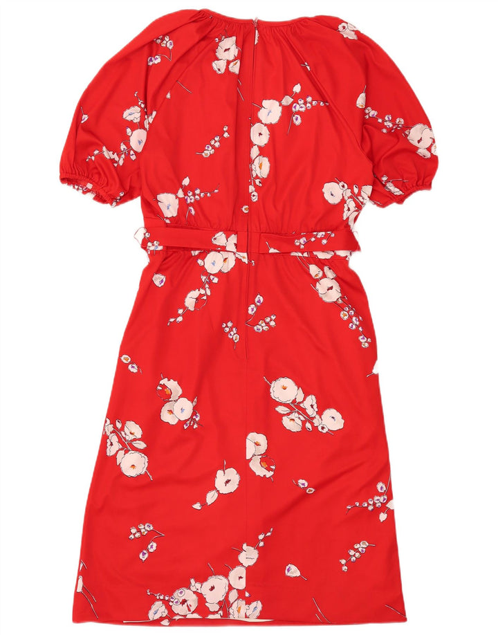 Vestido feminino Trevira A-Line IT 40 pequeno poliéster floral vermelho