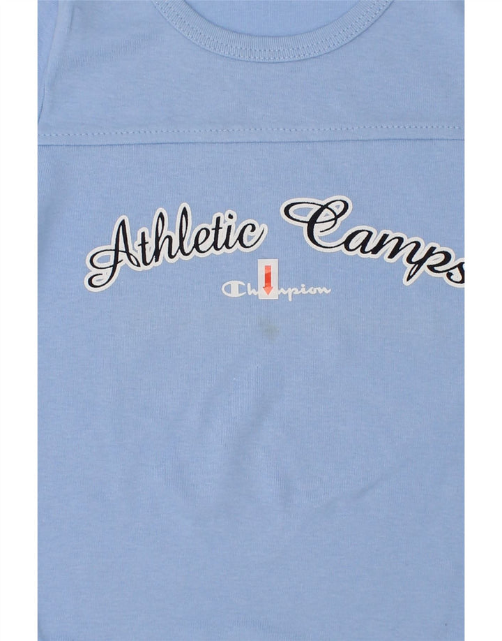 CHAMPION Girls Graphic T-Shirt Top 7-8 Years Blue Cotton Vintage Champion and Second-Hand Champion from Messina Hembry 
