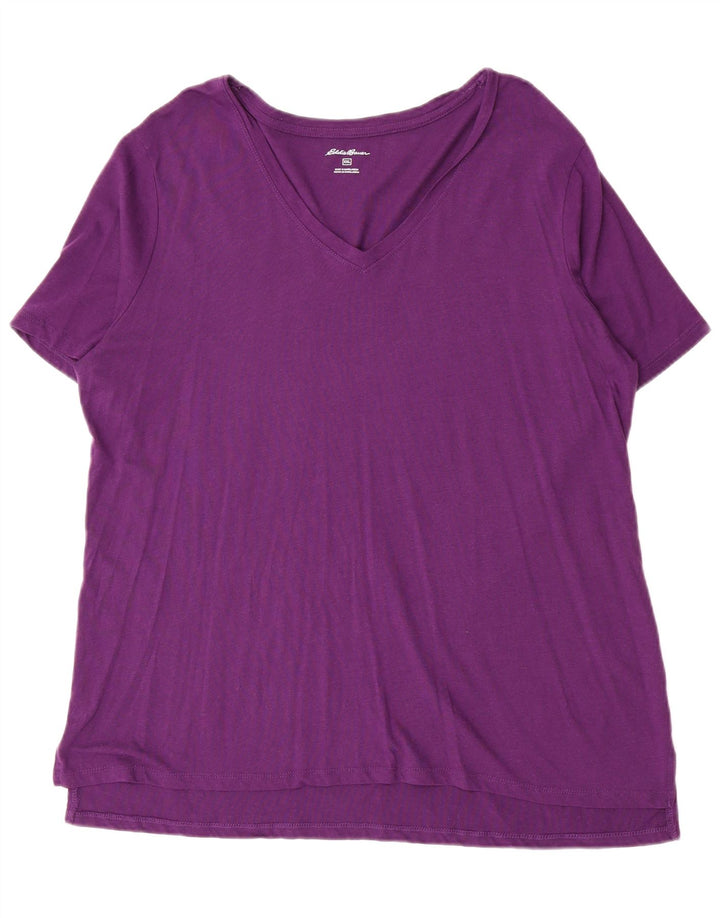 Camiseta feminina EDDIE BAUER UK 20 2XL algodão roxo
