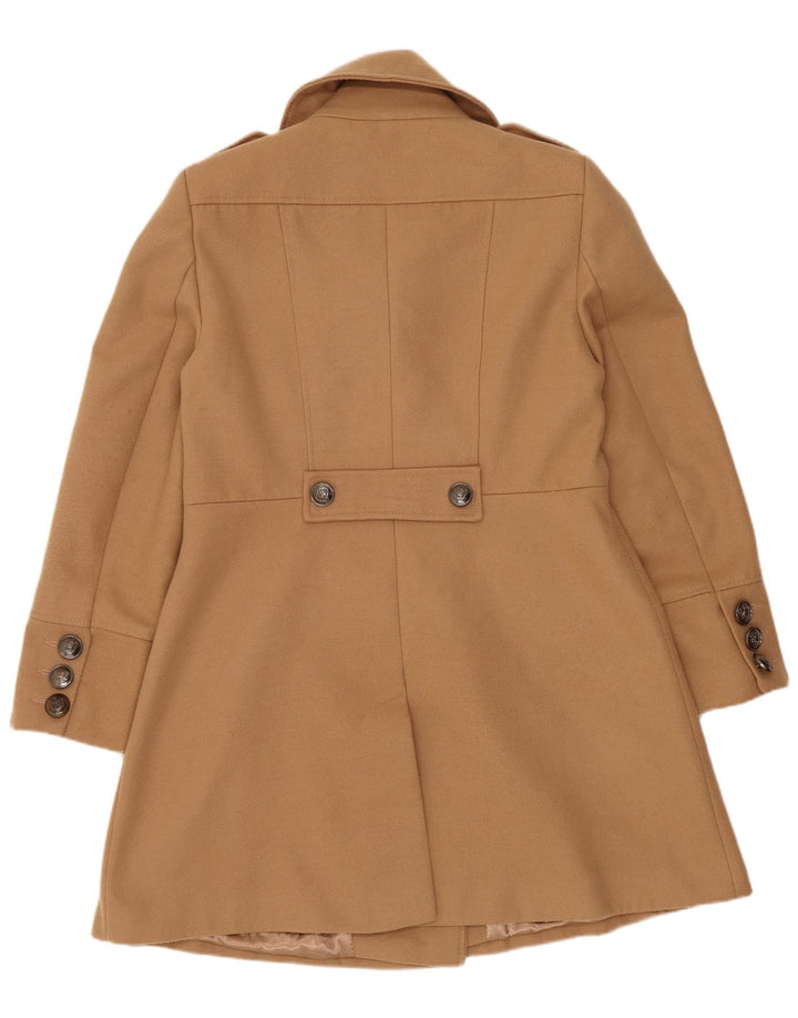 Casaco feminino Wallis com peito duplo UK 14 grande poliéster bege