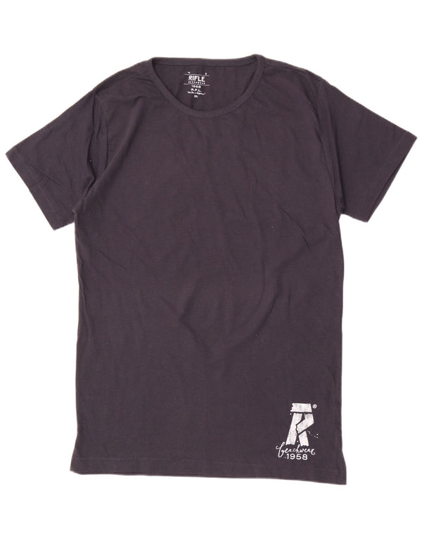 Camiseta gráfica masculina Rifle Top 2XL algodão azul marinho