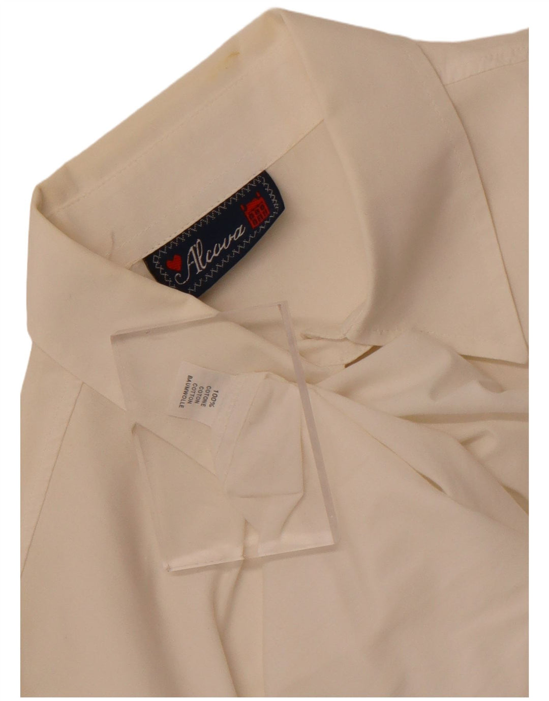 Camisa gráfica feminina vintage Reino Unido 14 grande algodão branco