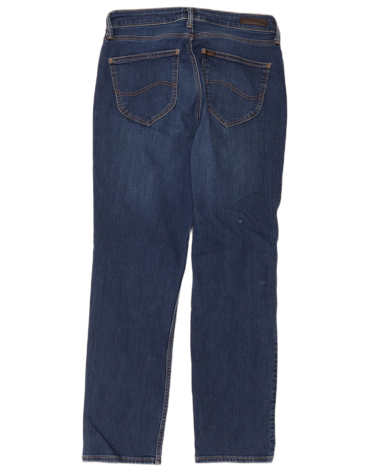 Lee Womens Marion Straight Jeans W31 L31 Azul Algodão
