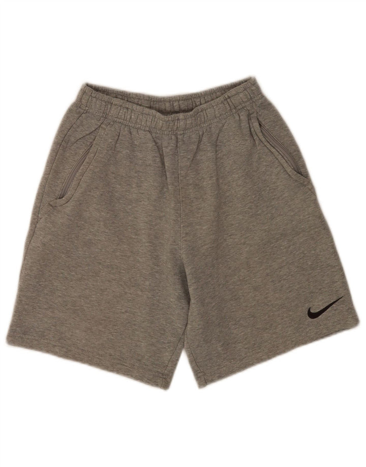 Shorts esportivos Nike Boys 12-13 anos grandes de algodão cinza