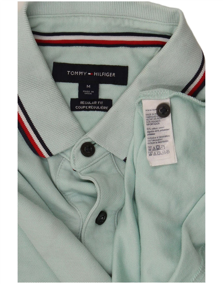 Camisa polo masculina Tommy Hilfiger Regular Fit algodão turquesa médio