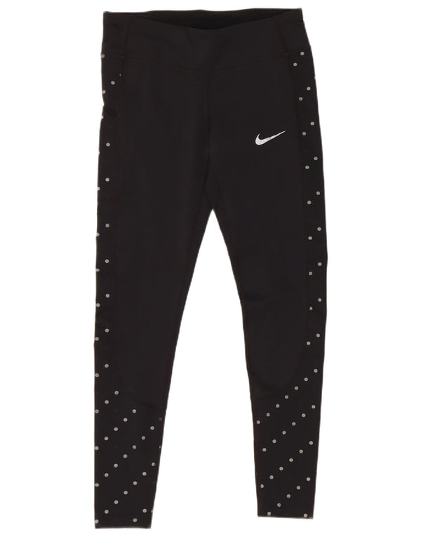 Leggings Nike Dri Fit Femininas UK 10 Pequenas Bolinhas Pretas Poliéster