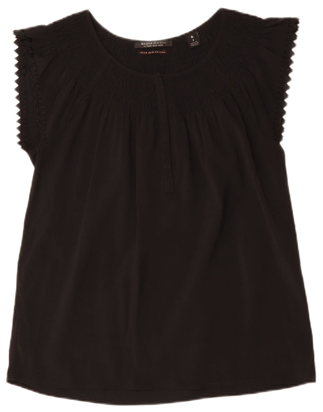Blusa feminina MAISON SCOTCH Top UK 14 poliéster preto médio