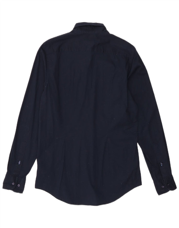 Camisa masculina Tommy Hilfiger Slim Fit médio algodão azul marinho