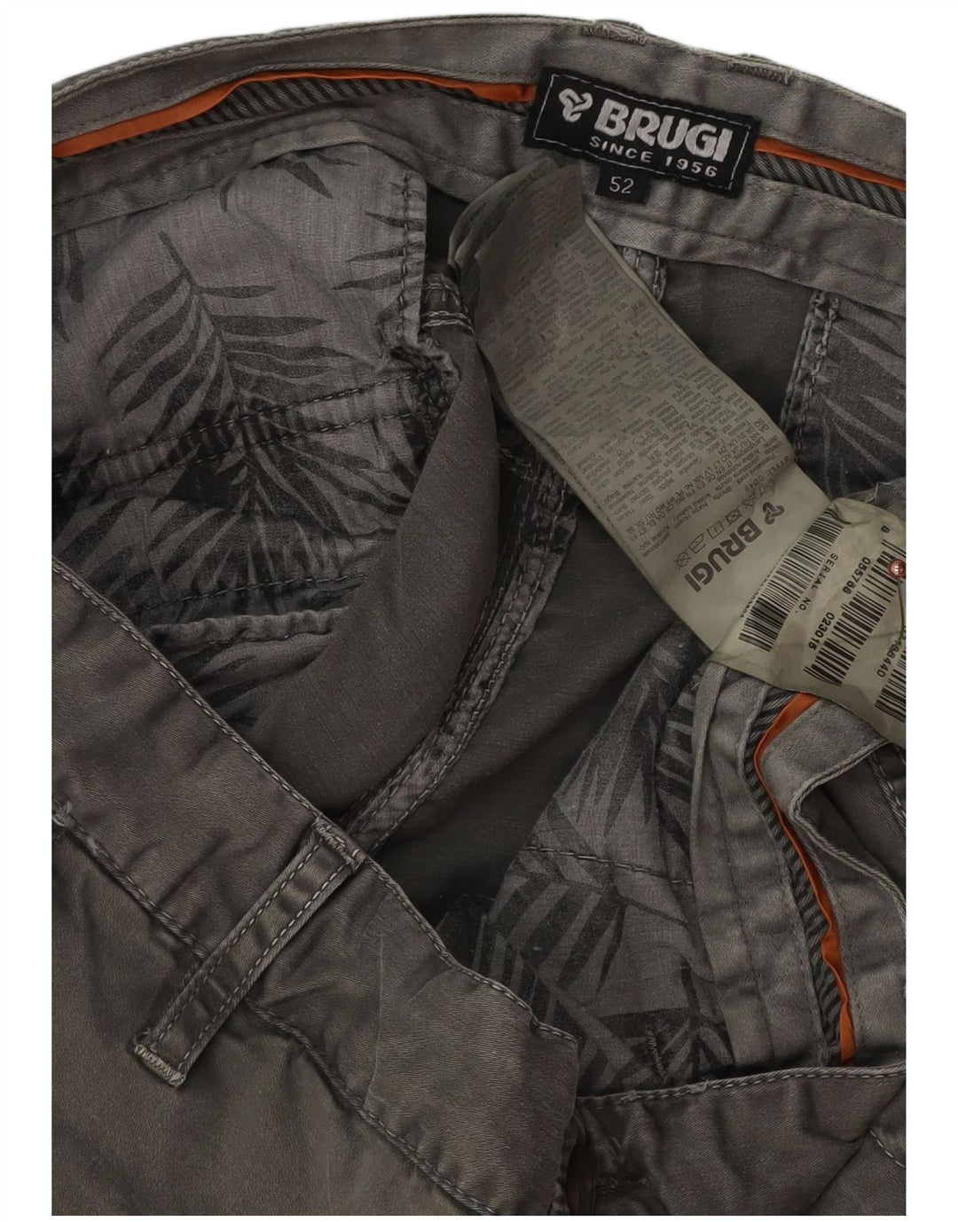 Brugi Mens Cargo Shorts IT 52 XL W32 Algodão Cinza