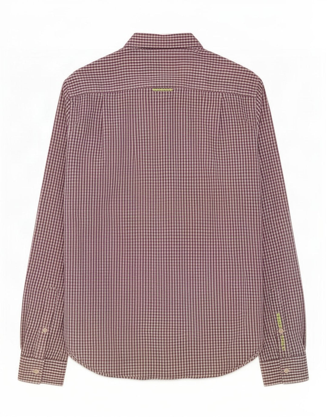 Camisa masculina Superdry pequena roxa algodão guingão