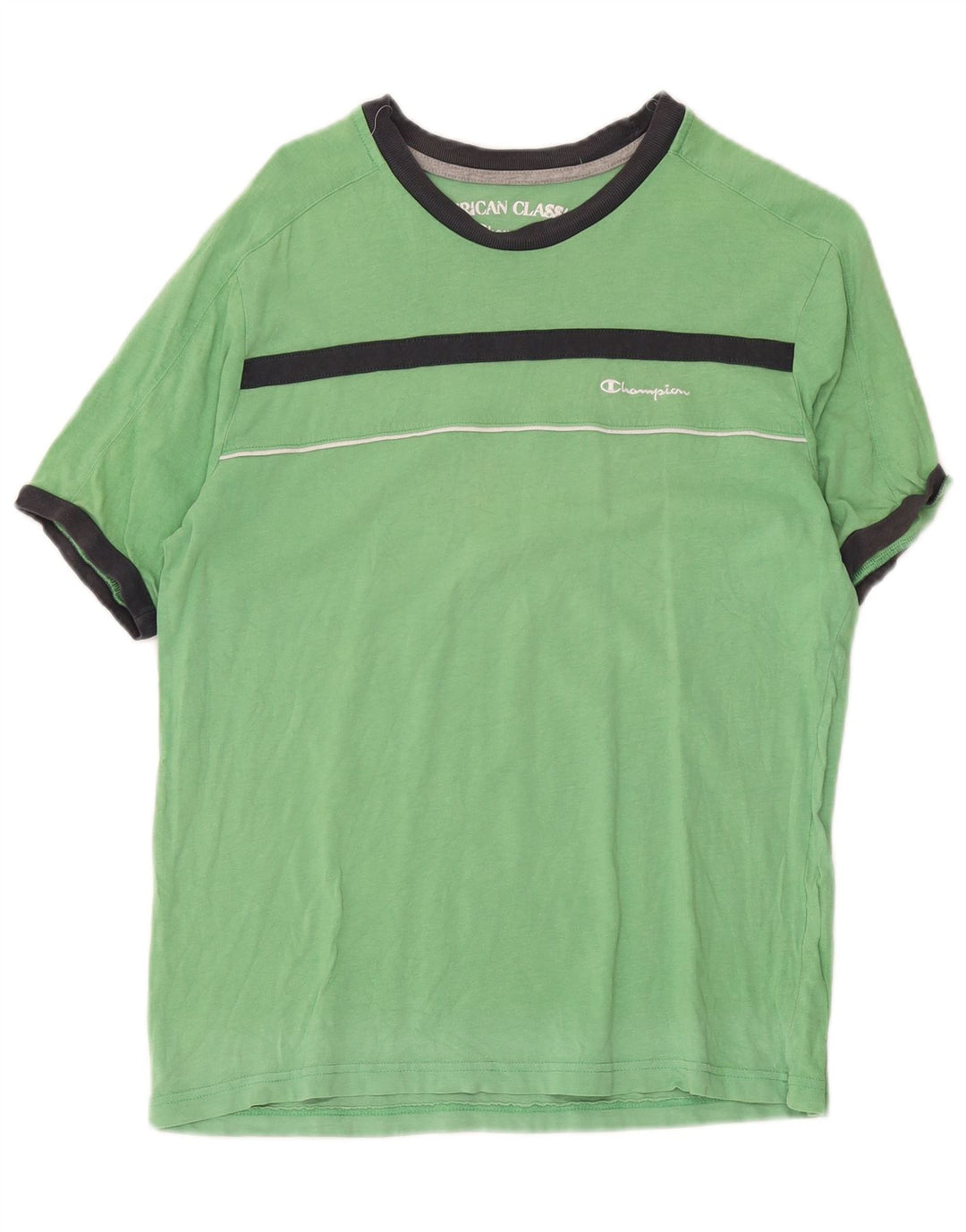 Camiseta masculina Champion Top médio verde colorblock