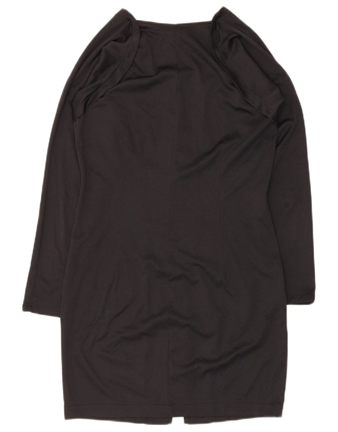 Vestido bainha de manga longa feminino vintage Reino Unido 14 grande poliéster preto