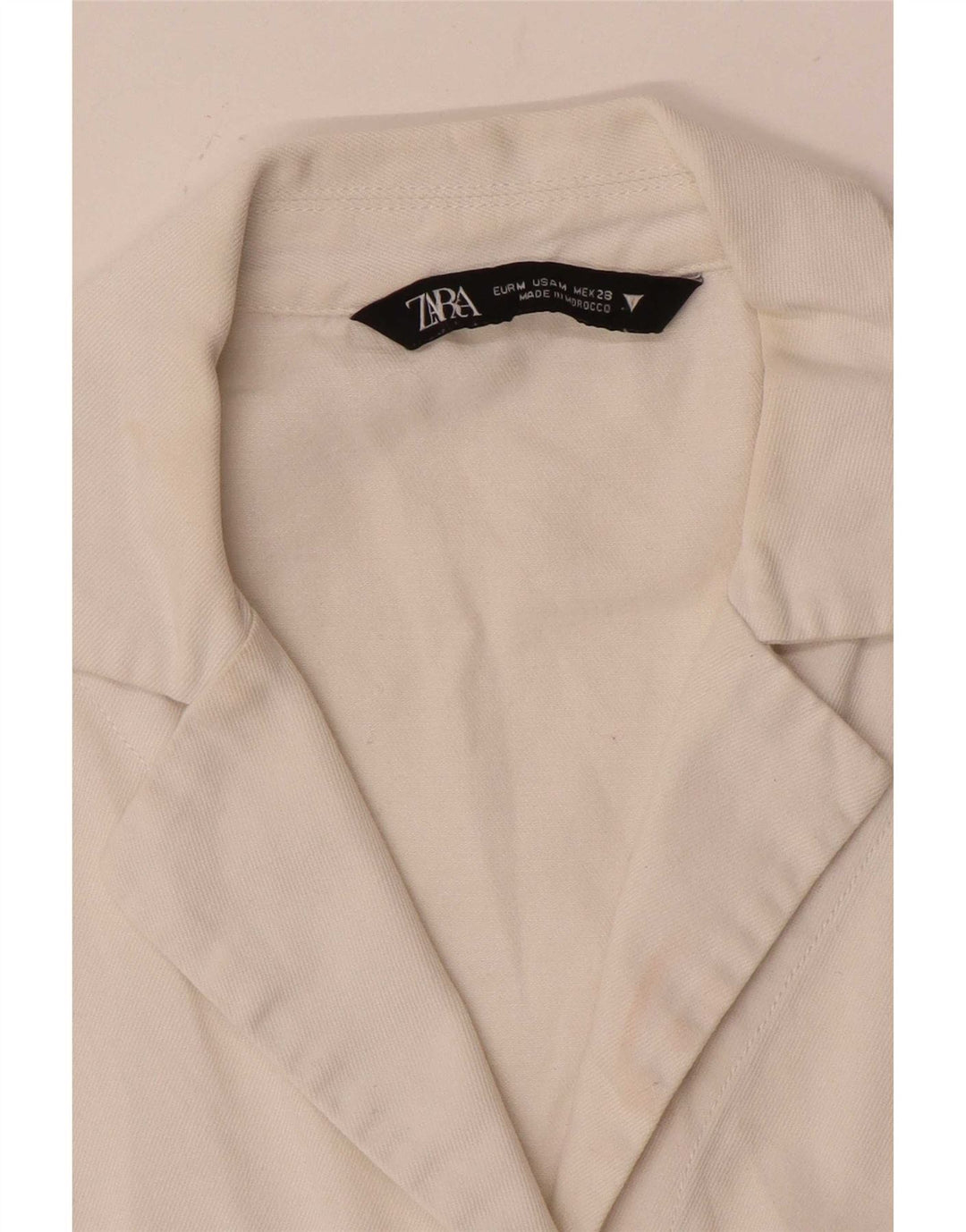 Zara blusa feminina oversized crop manga curta Reino Unido 14 médio branco