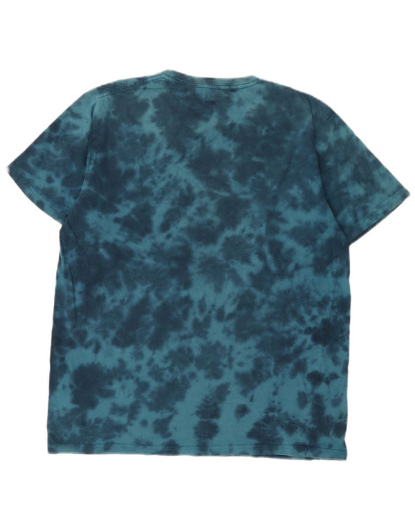Camiseta gráfica masculina Saltrock Top médio azul tie dye algodão