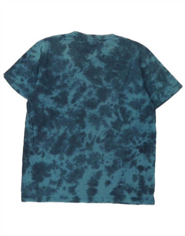 Camiseta gráfica masculina Saltrock Top médio azul tie dye algodão