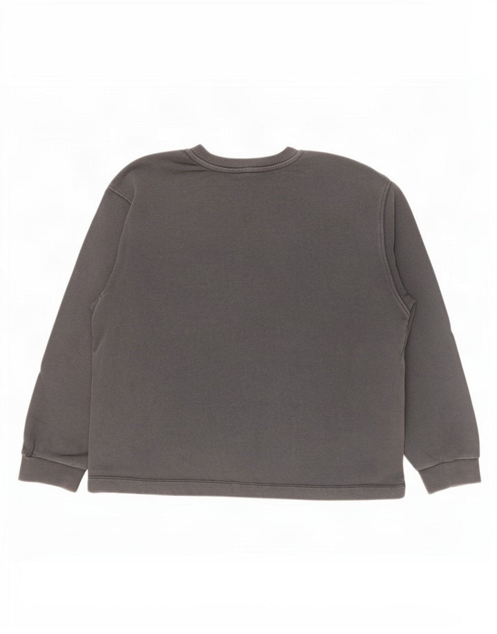 Zara moletom feminino gráfico oversized jumper UK 14 cinza médio