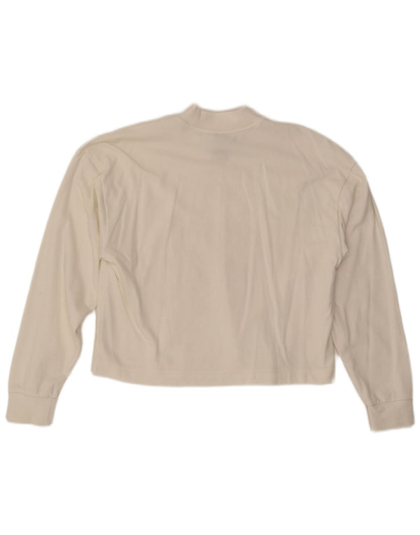 Adidas Womens Crop Oversized Graphic Top Manga Longa Reino Unido 4/6 XS Branco