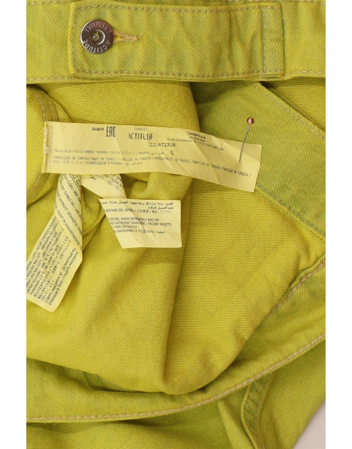 Jaqueta jeans feminina superdimensionada TWINSET Reino Unido 10 pequeno algodão verde moderno