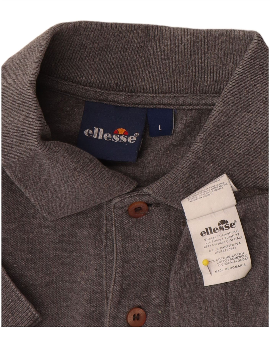 Camisa polo masculina Ellesse grande algodão cinza