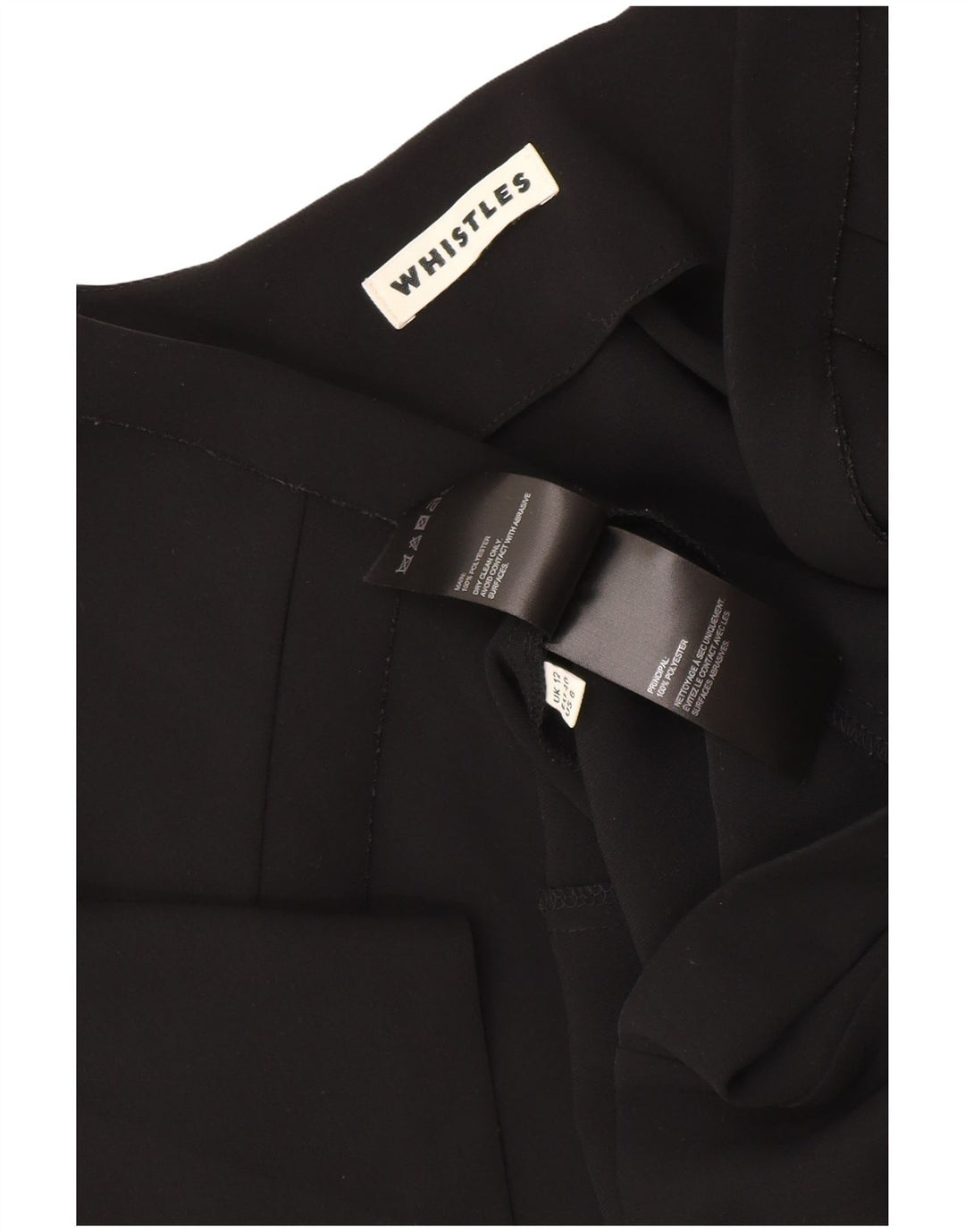 Vestido feminino Whistles de grandes dimensões UK 12 poliéster preto médio