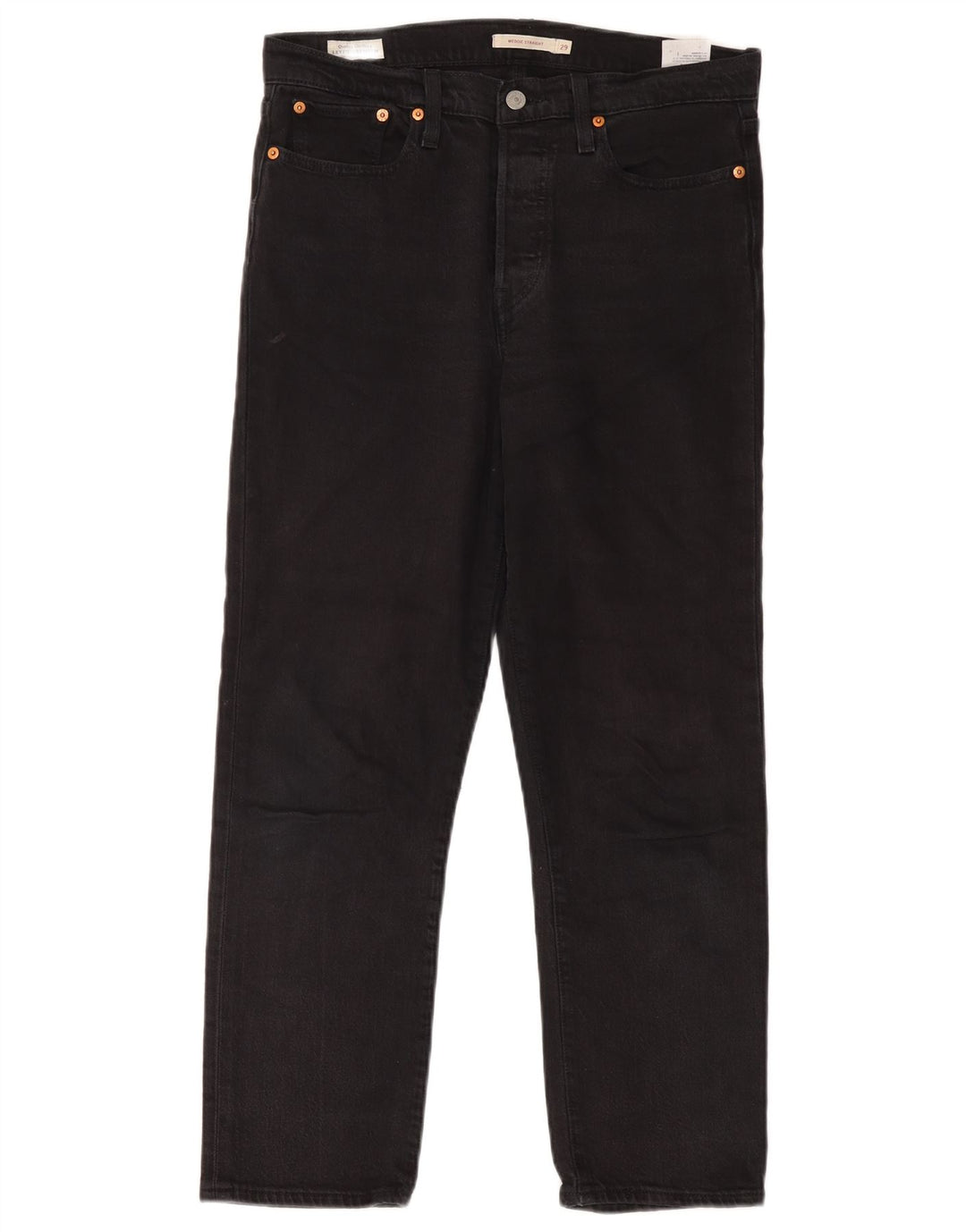 Calça jeans feminina Levi's Wedgie Straight W29 L28 algodão preto