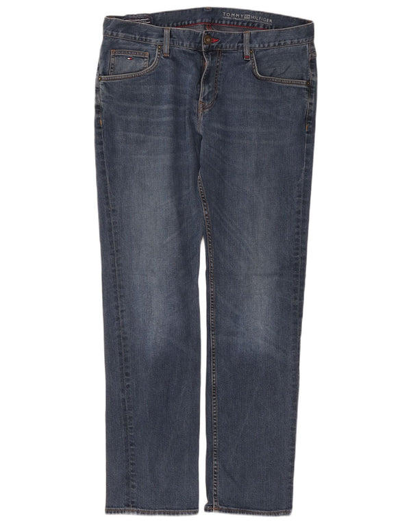 Tommy Hilfiger Masculino Hudson Cintura Baixa Jeans Reta W36 L32 Azul Algodão