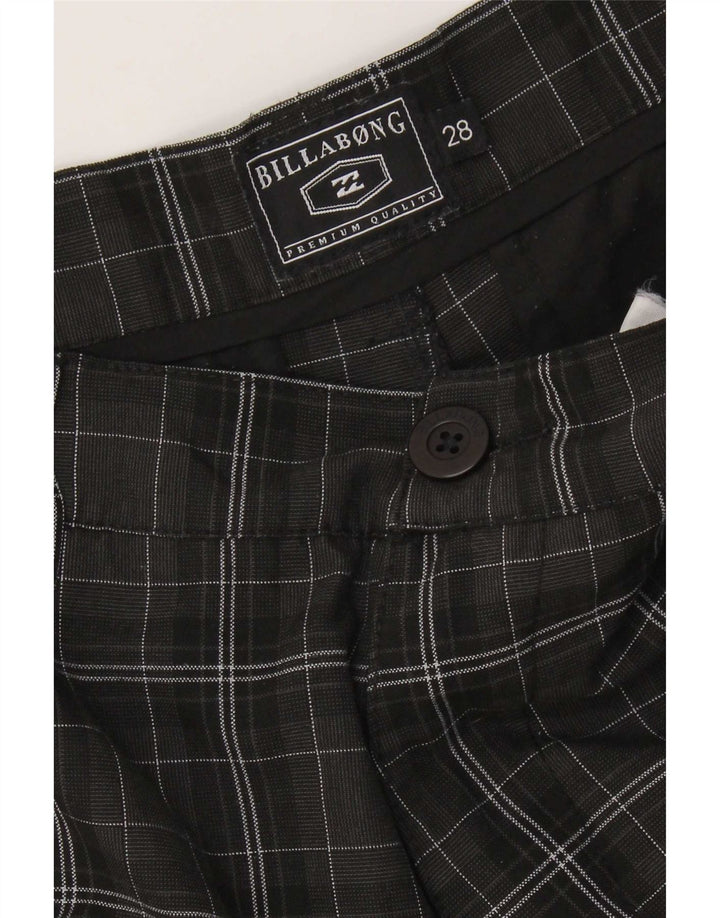 Billabong Mens Chino Shorts W28 Pequeno Xadrez Preto