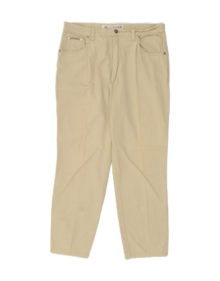 KRIZIA JEANS Womens Straight Casual Trousers W34 L26 Beige Cotton Vintage Krizia Jeans and Second-Hand Krizia Jeans from Messina Hembry 