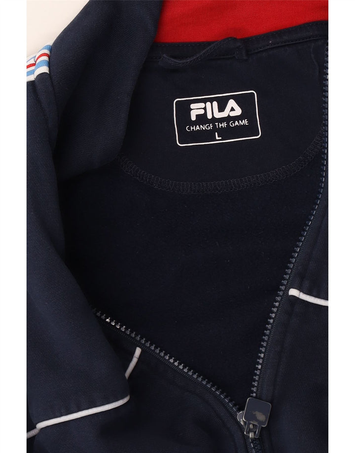 Fila Mens Tracksuit Top Jacket Grande Azul Marinho Listrado