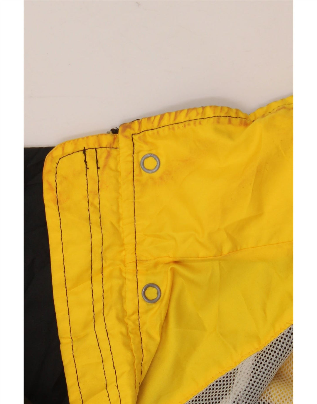 Jaqueta de chuva masculina ASICS com capuz UK 40 grande bloco colorido preto