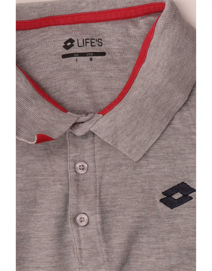 Camisa polo masculina Lotto Life's cinza médio manchada