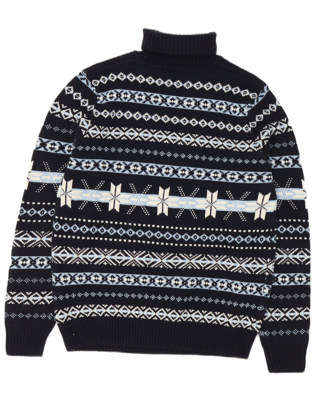 Suéter masculino GUTTERIDGE com gola redonda XL azul marinho Fair Isle Wool