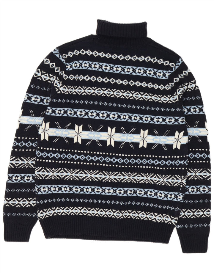 Suéter masculino GUTTERIDGE com gola redonda XL azul marinho Fair Isle Wool