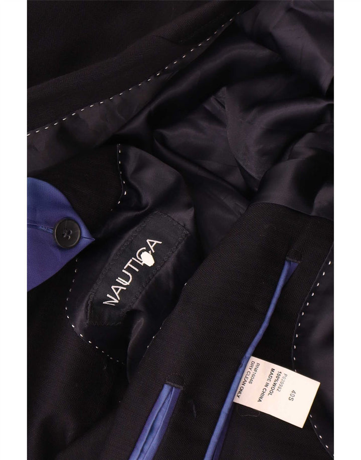 Jaqueta blazer masculina Nautica com 2 botões Reino Unido 40 grande lã azul marinho