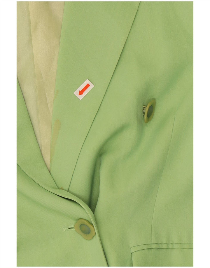 Jaqueta blazer feminina SUPERIOR com peito duplo IT 44 seda verde média