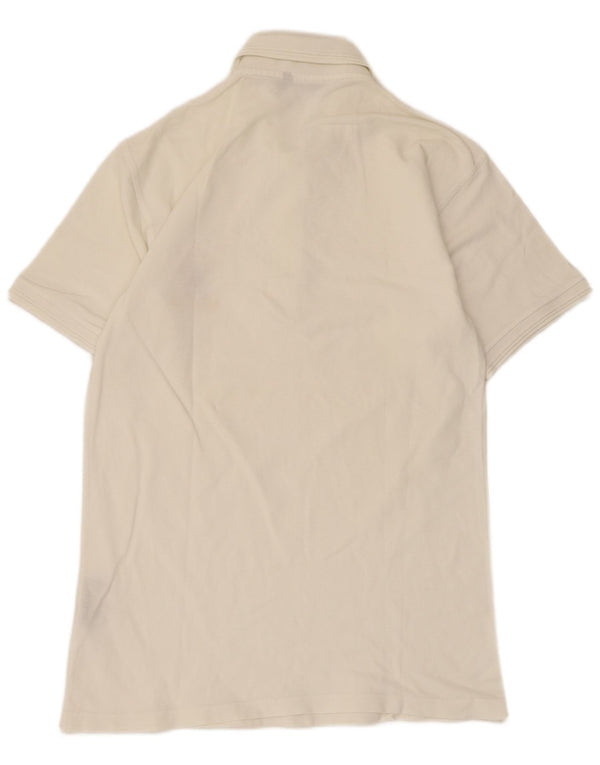 Slam Camisa polo masculina pequena de algodão branco