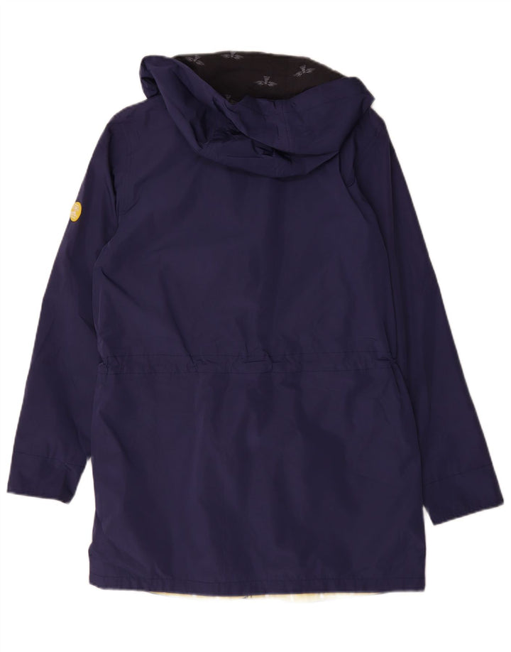 Casaco corta-vento feminino com capuz Barbour UK 12 azul marinho médio