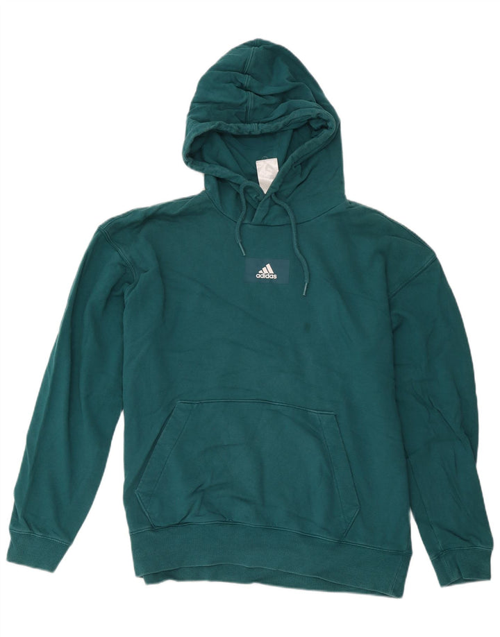Adidas Mens Hoodie Jumper Médio Algodão Verde