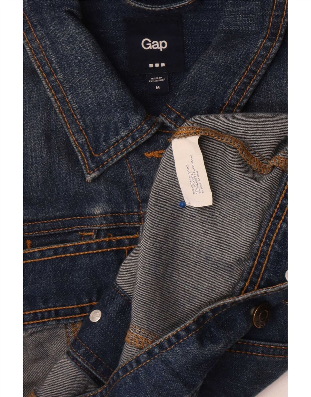 Jaqueta jeans feminina Gap UK 14 algodão azul médio