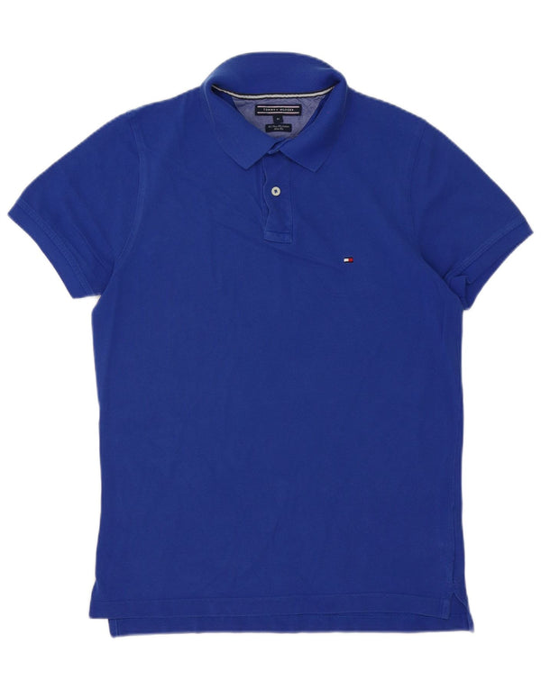 Camisa polo masculina Tommy Hilfiger Slim Fit algodão azul médio