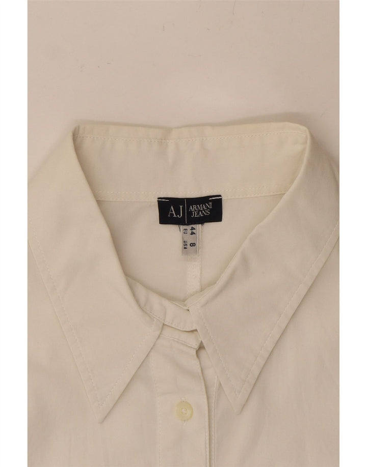 Camisa feminina ARMANI JEANS US 8 médio algodão branco