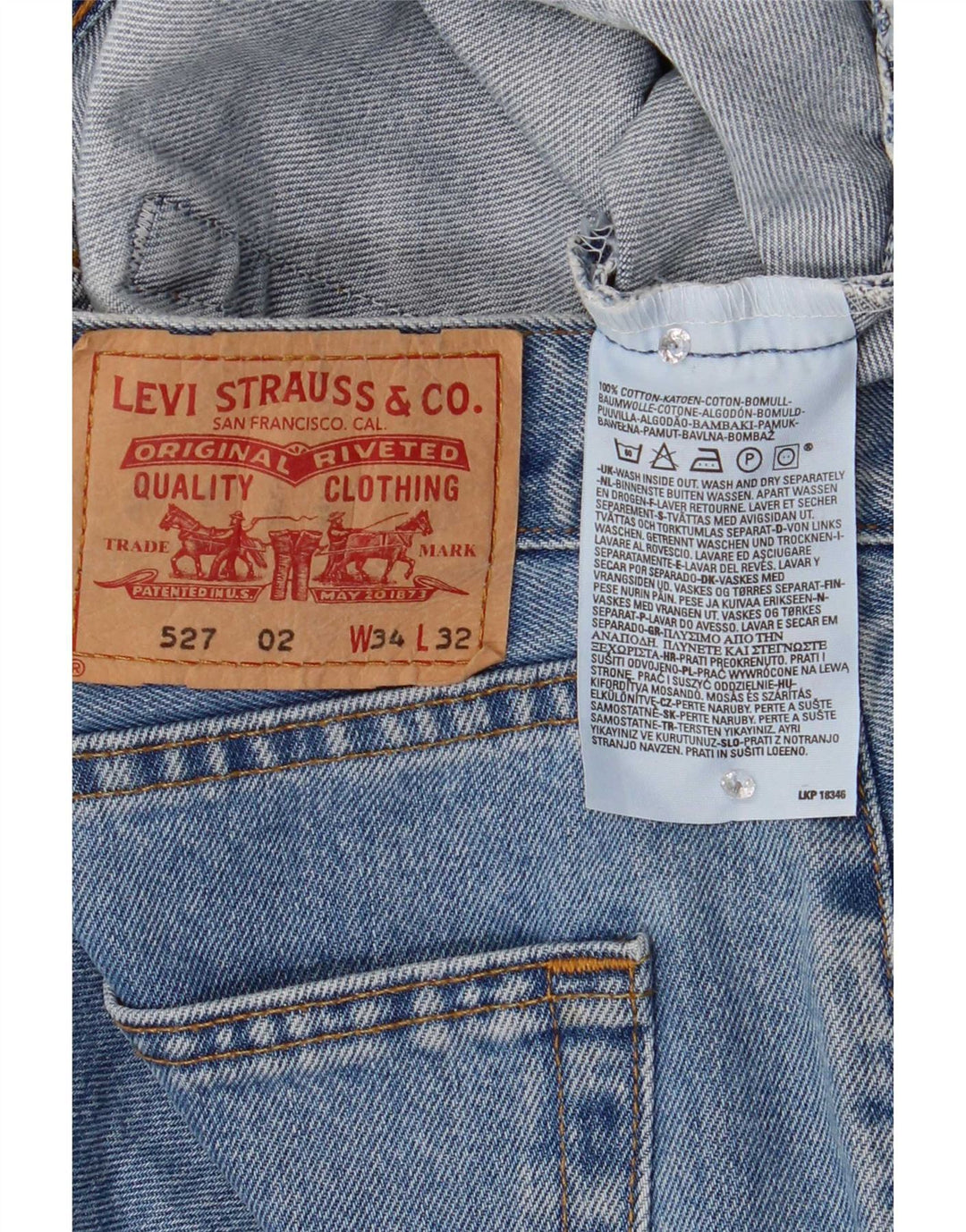 Levi's Masculino 527 Bootcut Jeans W34 L32 Azul Algodão