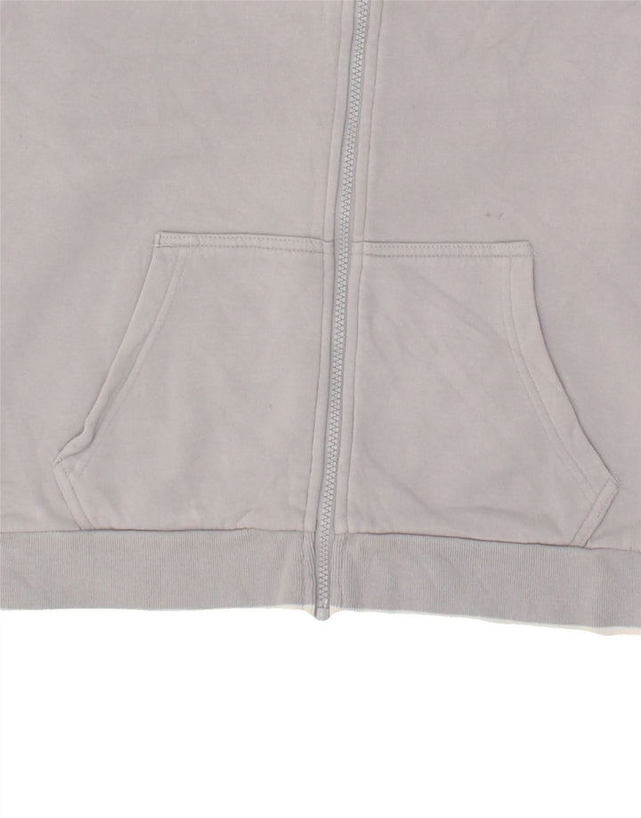 NIKE Womens Graphic Zip Hoodie Sweater UK 16 Large Grey Cotton | Vintage Nike | Thrift | Second-Hand Nike | Used Clothing | Messina Hembry 