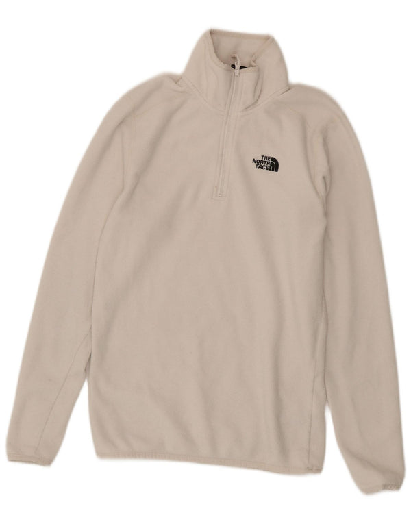 Suéter de lã masculino The North Face com zíper e gola pequena poliéster bege