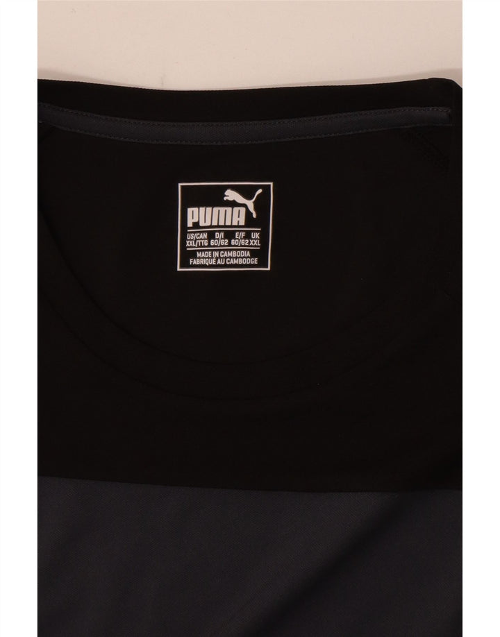 Camiseta masculina PUMA Top 2XL preto colorblock
