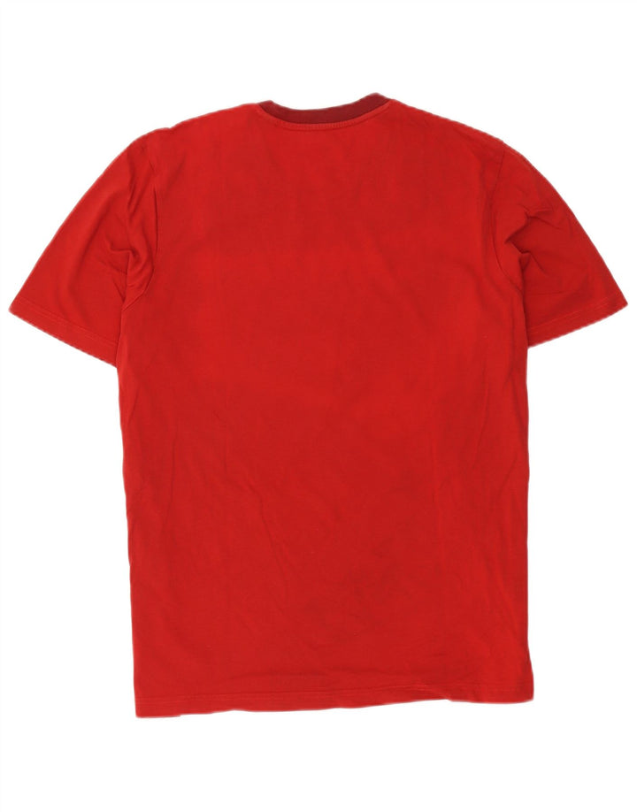 Adidas Mens Camiseta Top Grande Algodão Vermelho